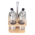 thumbnail image 4 of Wooden Rack Seasoning Bottle Set, Keep Freshness Seasoning Bottle Set Dustproof Simple Style   For Restaurant, 4 of 8