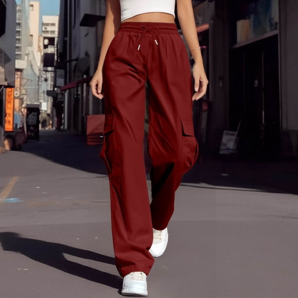 WILLBEST Pantalones Casuales para Mujer para Uso Diario y Deportes: Cómodo Diseño de Pierna Recta con Cintura Elástica y Bolsillos Funcionales. Mediana
