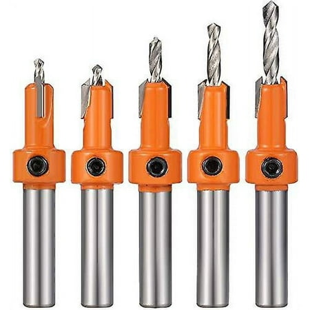 

LHXC Woodworking Drill Bit Set 5 Pieces Countersink Drill Bit Set Hss Woodworking Countersink Countersink Counter Drill Bit For Drilling Wood Plastic D