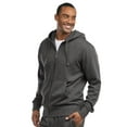 thumbnail image 3 of Men's Cotton Blend Lightweight Fleece Lined Sport Gym Zip Up Sweater Hoodie, Charcoal Gray XL, 1 Count, 1 Pack, 3 of 4