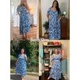 thumbnail image 2 of CASSIE LIZ Plus Size Dresses Womens 4X Square Neck Floral Print Short Sleeve Maxi Dress Summer Spring Derss with Pocket Party Wedding Guest Dress 4XL 24W 26W, 2 of 9