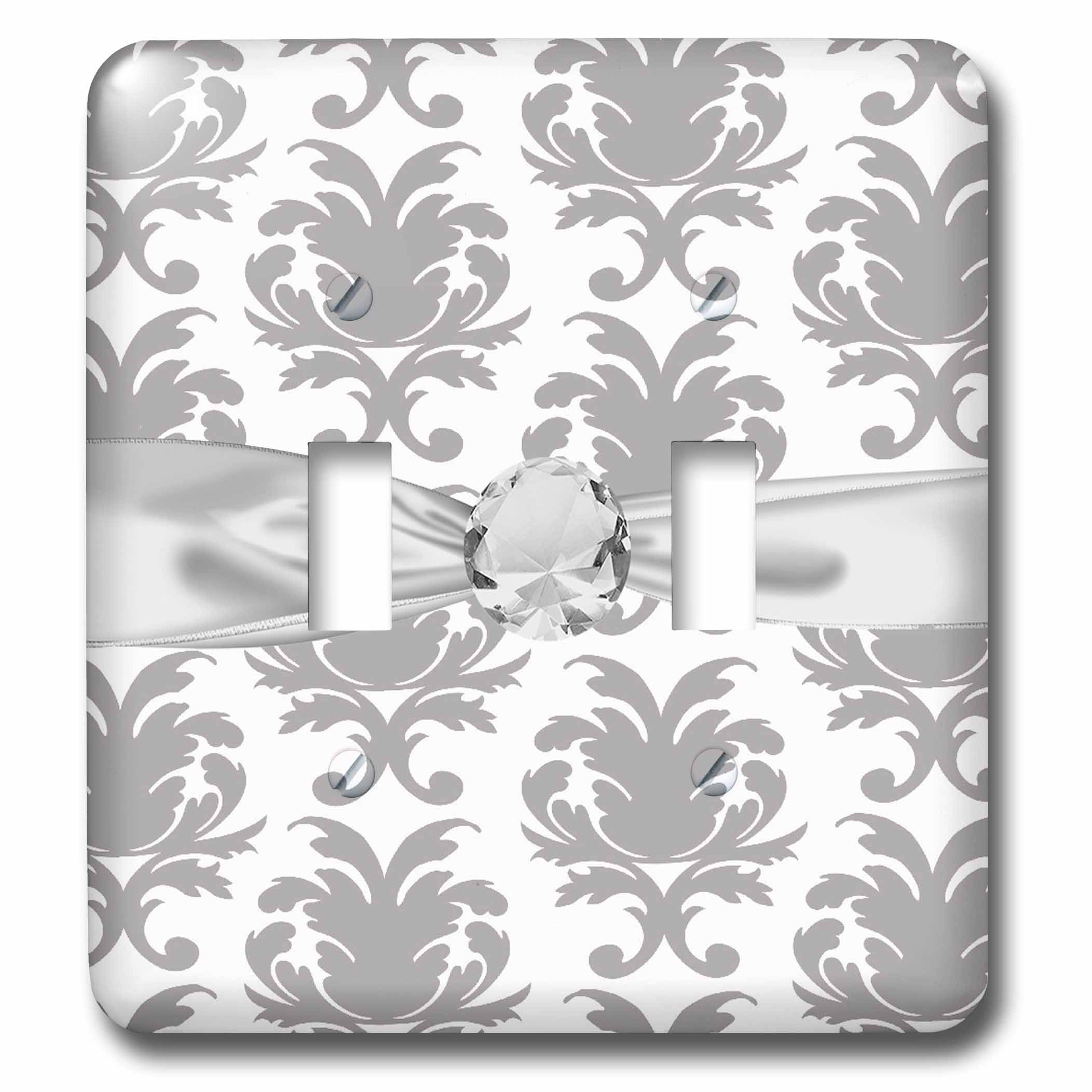 3drose Grey White Baroque Decorative Elegant Damask Pattern Faux Diamond Ribbon Double Toggle Switch Lsp 118974 2 Walmart Com Walmart Com