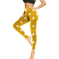 thumbnail image 5 of Kvture Womens Polka Dot Print Yoga Pants High Waisted Tummy Control Tights Stretchy Workout Leggings Seamless Athletic Gym Pants Legging Yellow S, 5 of 7