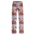 thumbnail image 6 of Lumtrix Christmas Pajamas For Women Funny Gingerbread House Graphci Pajamas Bottoms Cute Lounge Elastic Waist Palazzo Pants Fall Pajamas Light pink 3XL, 6 of 6