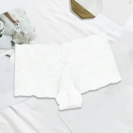 

Hunpta Underwear Women Sexy Lace Mid High Waist Cutout Seamless Briefs