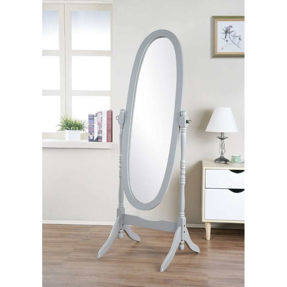 GTU Furniture Swivel Adjustable FullLength Oval Wood Cheval Floor