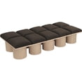 thumbnail image 4 of Meridian Furniture Pavilion Brown Boucle Fabric Bench, 4 of 9