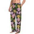 thumbnail image 3 of Kdxio Colorful Roses Print Men's Sleep Pajama Pant Lounge Pants with Pockets, 3 of 8