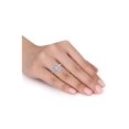 thumbnail image 4 of Gem & Harmony 1/4 Carat (Ctw) Diamond Oval Halo Ring in Sterling Silver for Women, 4 of 5