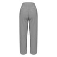 thumbnail image 5 of Womens Travel Pants Cotton And Linen Elastic High Waist Pants With Pockets Loose Straight Nine Point Casual Trousers Breathable Comfortable For Daily Wear Xl Pants For Women, 5 of 6