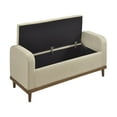 thumbnail image 2 of Lexicon Brigitte Fabric Lift Top Storage Bench in Light Brown, 2 of 7