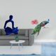thumbnail image 2 of Escultura de figura de pensador abstracto y colección de pared retro para oficina, bar, boda, sala de estar, cocina, decoración del hogar, 2 of 8