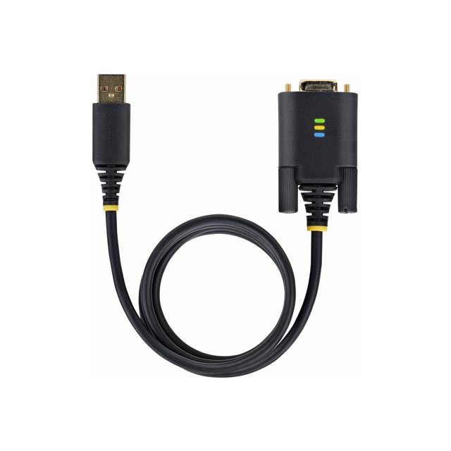 StarTech.com 3ft (1m) USB to Serial Adapter Cable, Interchangeable DB9 Screws/Nuts, COM Retention, USB-A to DB9 RS232, FTDI IC, Level-4 ESD Protection, Windows/macOS/ChromeOS/Linux - Rugged TPE Construction (1P3FFCB-USB-SERIAL) - USB / serial cable - USB (M) to DB-9 (M) - 3.3 ft - black
