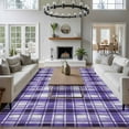 thumbnail image 5 of Purple Plaid Area Rug 6x9 Washable Rug Non Slip Modern Art Checkered Farmhouse Large Area Rug Soft Stainresistant Indoor Floor Carpet for Living Room Bedroom Home Office Dining Room Nursery, 5 of 8