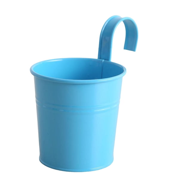 Maceta colgante de hierro para balcón con gancho desmontable, maceta de hierbas de color sólido para ventanas interiores, barandillas de vallas de jardín.