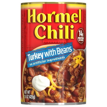 HORMEL Chili Turkey with Beans, Shelf-Stable, 15 oz Steel Can
