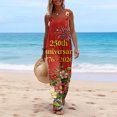 thumbnail image 3 of Iaqnaocc 4th Of July Women's Jumpsuits Plus Size American Flag Floral Print Sleeveless Wide Leg Summer One Piece Adjustable Strap Festival Jumpsuits Overalls Wine M, 3 of 4