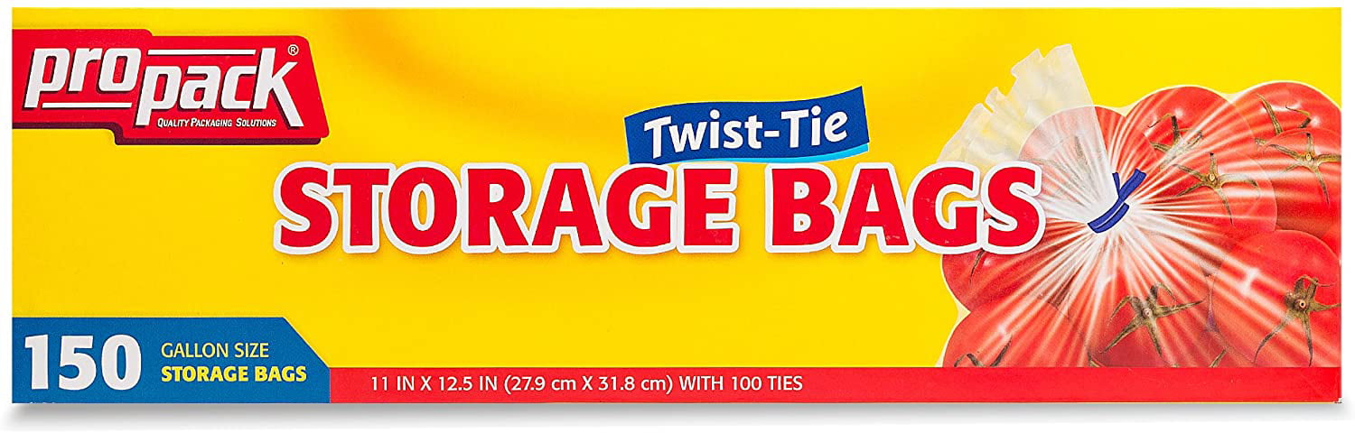 Propack Twist Tie Gallon Size Storage Bags 100 Bags Pack Of 1 