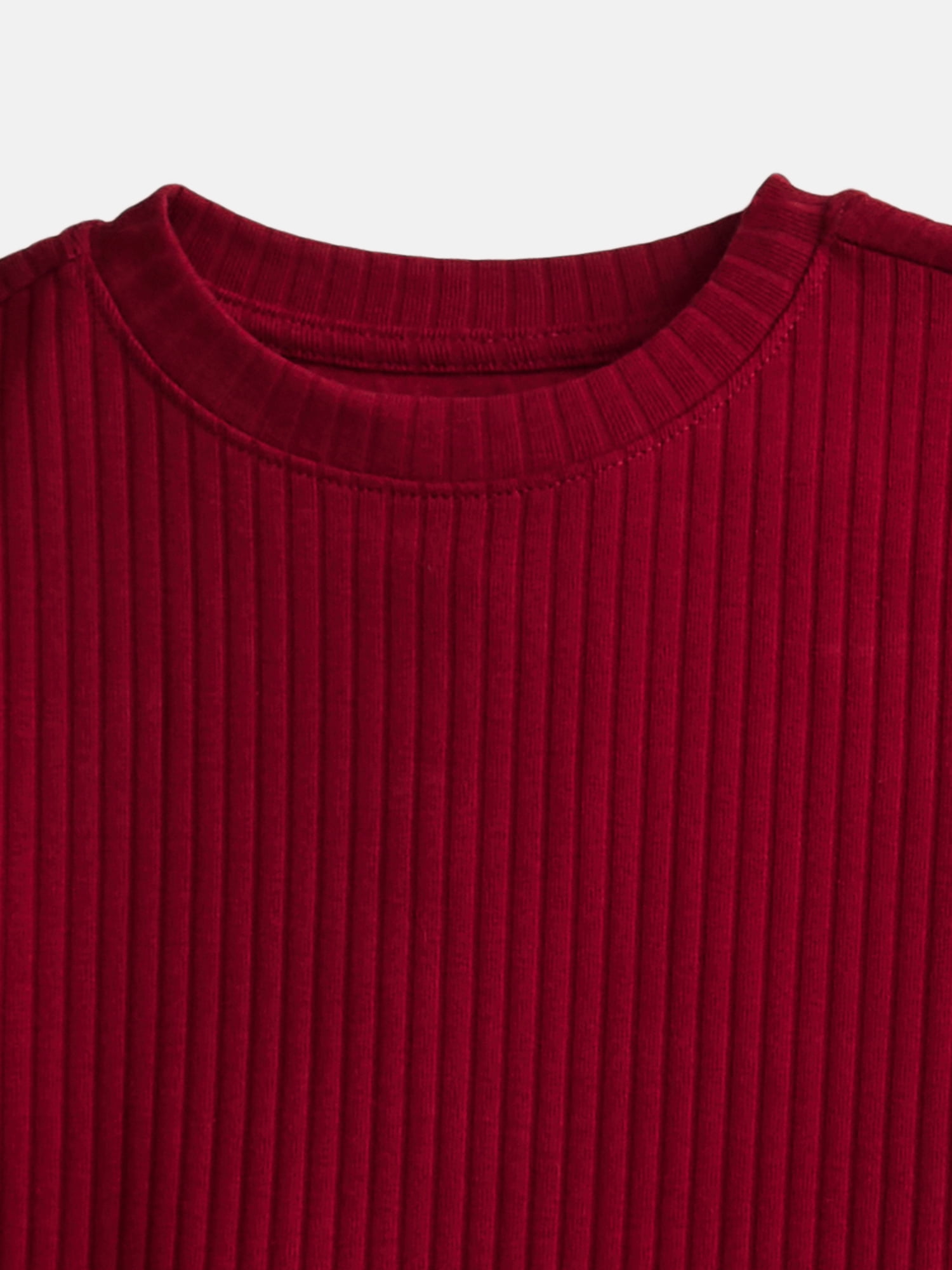 Wonder Nation Girls Rib Knit Top and Pants Set, 2-Piece, Sizes 4-18 & Plus
