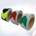 thumbnail image 3 of 3Pcs Warning Tape Fluorescent Safety Night Conspicuity Arrow Sticker Warning Strip Lattice Reflective Film Body Sticker(Black and Yellow, Green and White, Red and White), 3 of 9