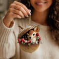 thumbnail image 6 of Christmas Deer Hanging Ornament, Resin Pendant with Gold Chain for Christmas Tree, Forest Animal Styles, Winter Holiday Home Decor Gift Supply, Perfect for Mantel Shelf Indoor Display, 6 of 7