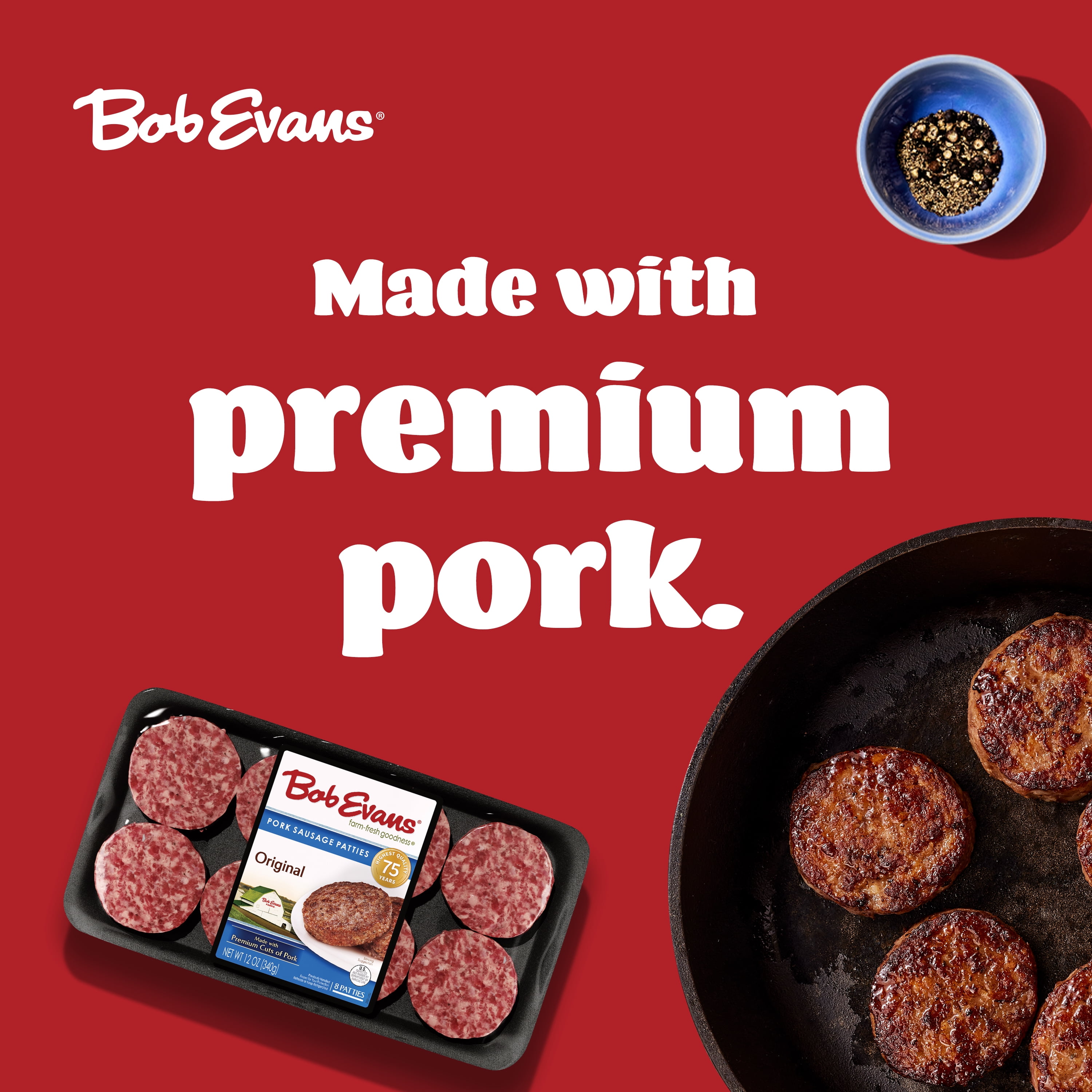 Bob Evans Original Pork Sausage Patties, 12 oz, 8 ct