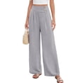 thumbnail image 2 of Tqcoqu Wide Leg Pants for Women Comfy High Waisted Summer Flowy Lounge Pant Trendy Vacation Clothes,Gray,Women's S-XXL, 2 of 10
