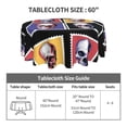 thumbnail image 5 of XMXT Waterproof Table Cloth, Color Stamp Skull Polyester Round Tablecloth for Dining Party Decor, 60 inches, 5 of 8