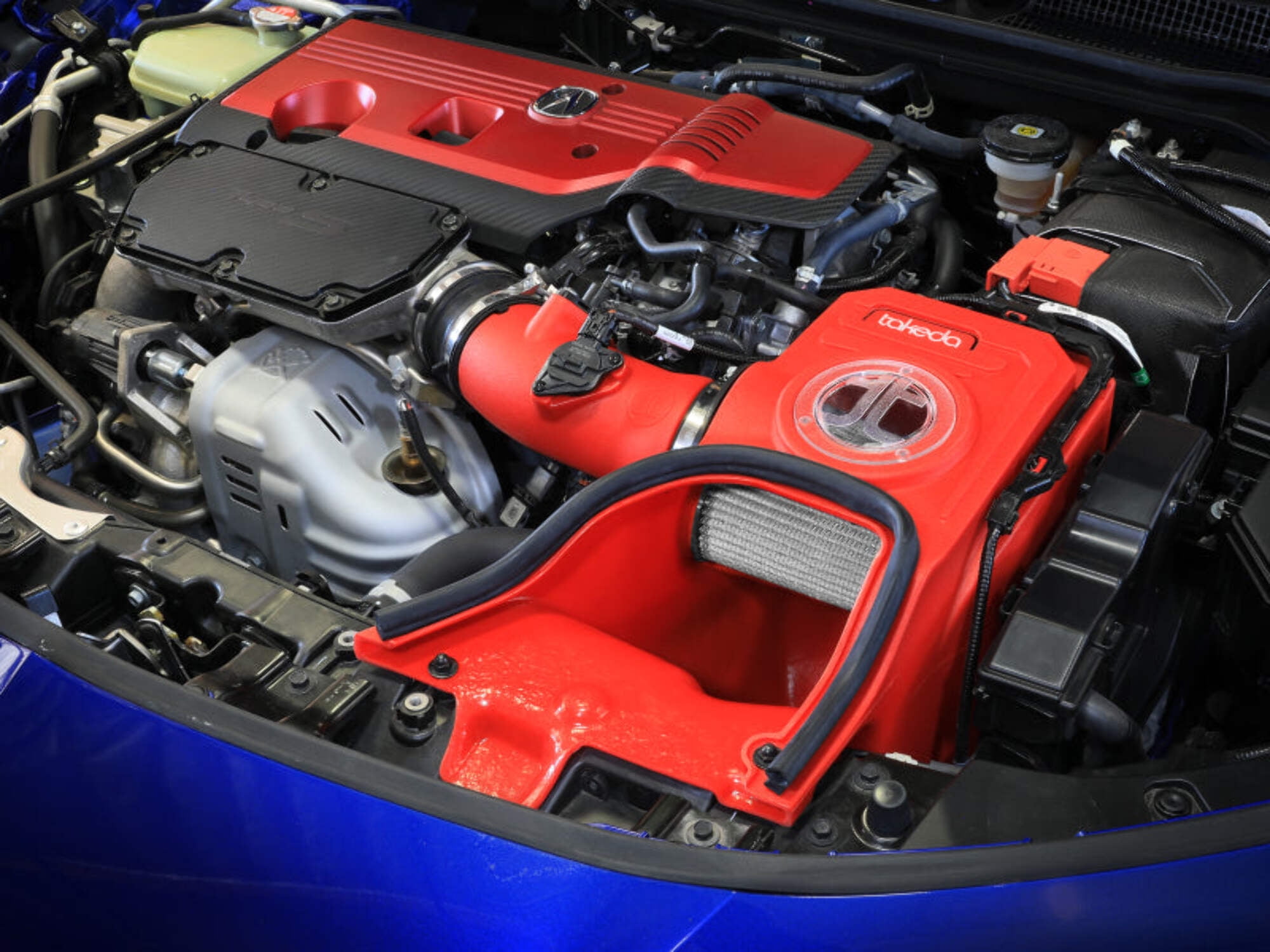 aFe Takeda Momentum Red Edition Cold Air Intake System with Pro DRY S Filter for Honda Civic Type R 2023-2025 and Acura Integra Type S 2024-2025