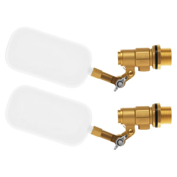 2Pcs Float Valve 1/2 inch Brass Float Ball Valve with Adjustable Arm Automatic Fill and Water Level Control for Water Trough Cattle Drinkers Dog Drinks