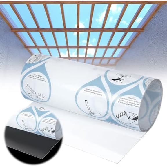 Polycarbonate Roofing Sheet 1mm Greenhouse Clear Film 20' x 2' Clear Acrylic Plastic Panels Transparent Insulation Panels UV Waterproof Roofing Cladding for Gardening Farming Canopy$$Garden & Patio