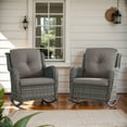 PARKWELL Rattan Rocking Chairs - All-Weather Outdoor Wicker with ...