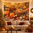 thumbnail image 3 of Harvest Basket With Pumpkins and Apples, Cozy Rustic Style for Farmhouse Decor Lovers, Wall Decor, Thanksgiving Gift, Tapestry Wall Hanging for Dining Room and Living Room, 3 of 7