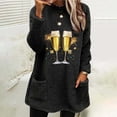 thumbnail image 1 of Liquidation à Moins de 6! Manteau Chaud Épais à Manches Longues Imprimé pour Femmes Sevevn, Col Rond, Économies d'Été, Noir m, 1 of 4