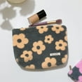 thumbnail image 4 of Plush Trendy Cosmetic Pouch with Zipper Cute Floral (Orange), 4 of 7