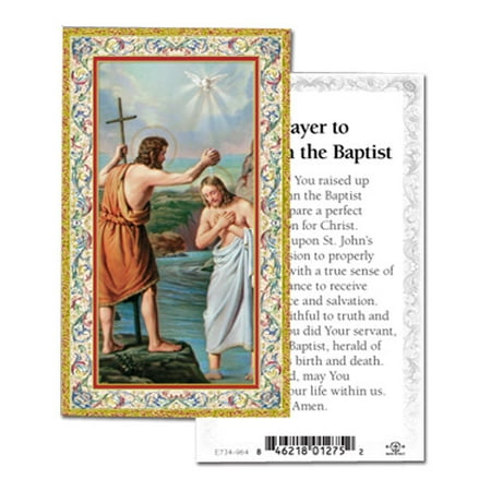 

Saint John the Baptist Gold-Stamped Catholic Prayer Holy Card with Prayer on Back Pack of 100