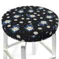 thumbnail image 3 of Fotbe Daisies Flowers Stool Covers Round,Waterproof Round Bar Stool Covers Bar Chair Covers Washable Stool Cushion Slipcover for 12-14 Inch Chair-14 inch, 3 of 7