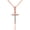 Two-Tone Rose, variant on 10k Yellow Gold Crucifix Pendant Jesus Cross Necklace (1.18") SMALL (16 Inches)