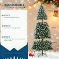 thumbnail image 3 of Snow Flocked Artificial Christmas Tree,  Christmas Tree with Pinecones, Xmas Trees with Hinged Structure & Foldable Metal Stand, Easy Setup for Holiday Decor, 3 of 10