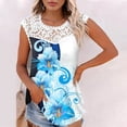 thumbnail image 2 of Camiseta sin mangas de encaje con estampado de mujer Camiseta sin mangas de empalme de cuello redondo Camiseta ligera y cómoda delgada OAVQHLG3B Store lin121212, 2 of 5