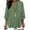 Green, variant on Women's 3/4 Sleeve Tops Solid Color Button Split Slit Sides Blouse Loose Fit Casual V Neck Pullover Tunic Top