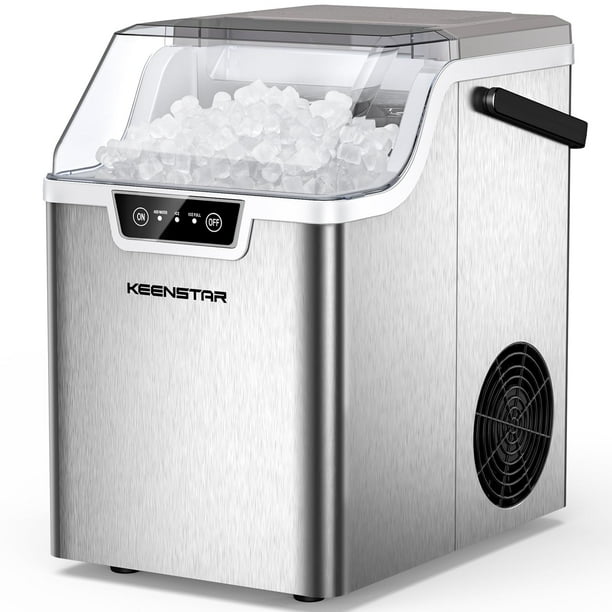 Fabricador de Hielo Nugget de Encimera KEENSTAR 18kg con Hielo Suave Masticable