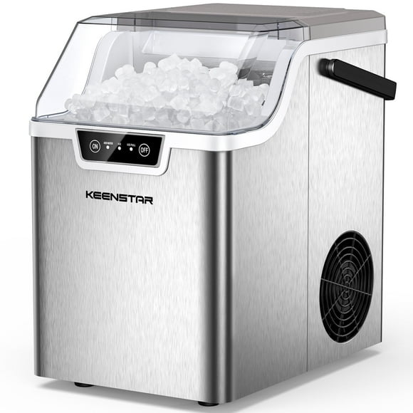 Fabricador de Hielo Nugget de Encimera KEENSTAR 18kg con Hielo Suave Masticable