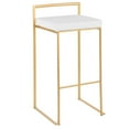 thumbnail image 4 of Fuji Stacker Fixed Height Barstool Set of 3 Gold, Bar Chairs Set of 3, Gold Bar Stools, Bar Stools Set of 3 Tall (White Velvet), 4 of 6