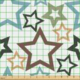 thumbnail image 2 of Ambesonne Geometric Fabric by the Yard Upholstery, Scattered Colorful Stars, 2 Yards, Brown Sand Brown and White, 2 of 5
