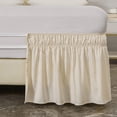 thumbnail image 4 of UniVerse Wrap Around Bed Skirt Three Fabric Sides Elastic Dust Ruffled 18 Inch Tailored Drop,Easy to Install Fade Resistant-Beige, Queen/King, 4 of 6