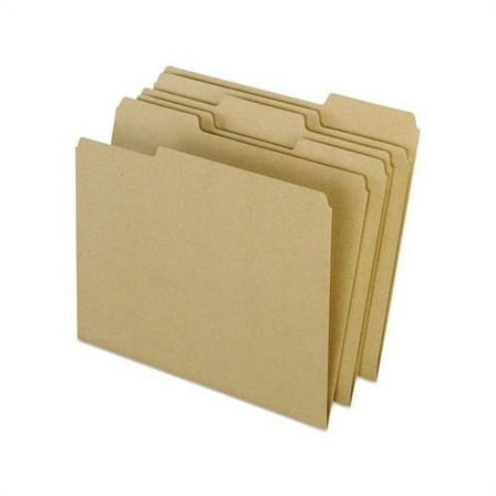 Earthwise by 100% Recycled Colored File Folders 1/3-Cut Tabs, Letter Size, Natural, 100/Box