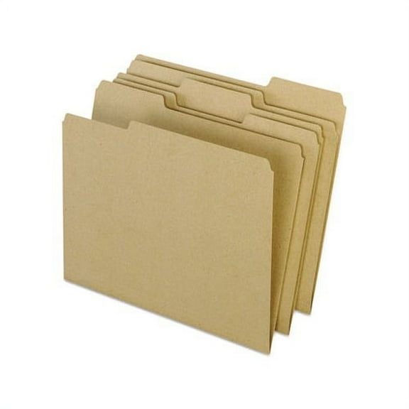 Earthwise by 100% Recycled Colored File Folders 1/3-Cut Tabs, Letter Size, Natural, 100/Box