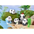 thumbnail image 3 of Ksopiavobs 10 Pcs Cute Mini Pandas Figurines Bamboo Miniature Animal Miniature Figurines DIY Cake Topper for Moss Landscape Home Decoration, 3 of 7