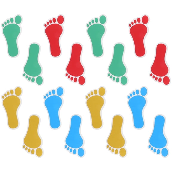 HONMEET 8 Pairs Reusable Colorful Footprint Floor Stickers for Office, Party, and Home Decoration